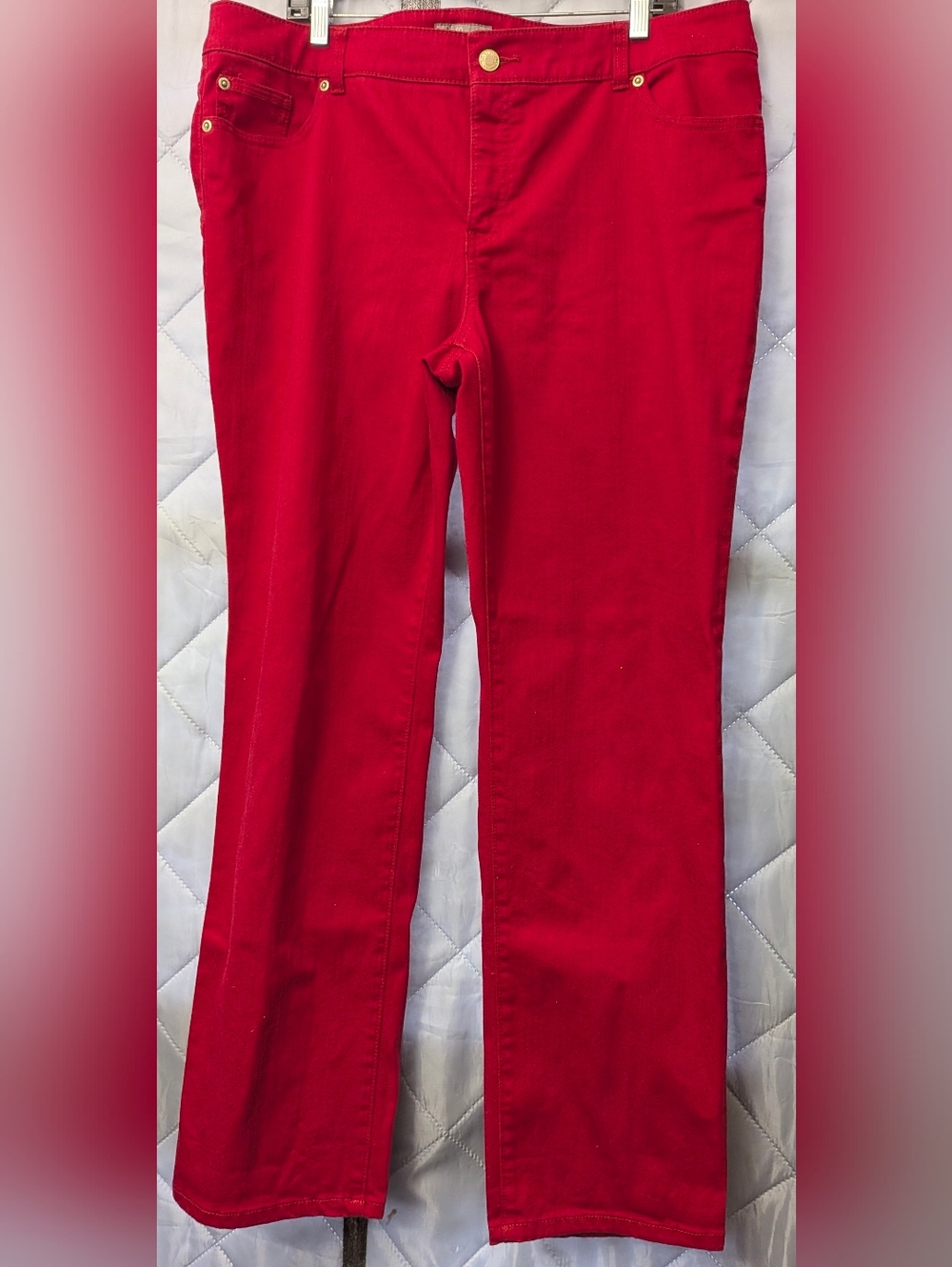 SO SLIMMING BY CHICOS WOMEN'S REGULAR RED JEANS SIZE 3X